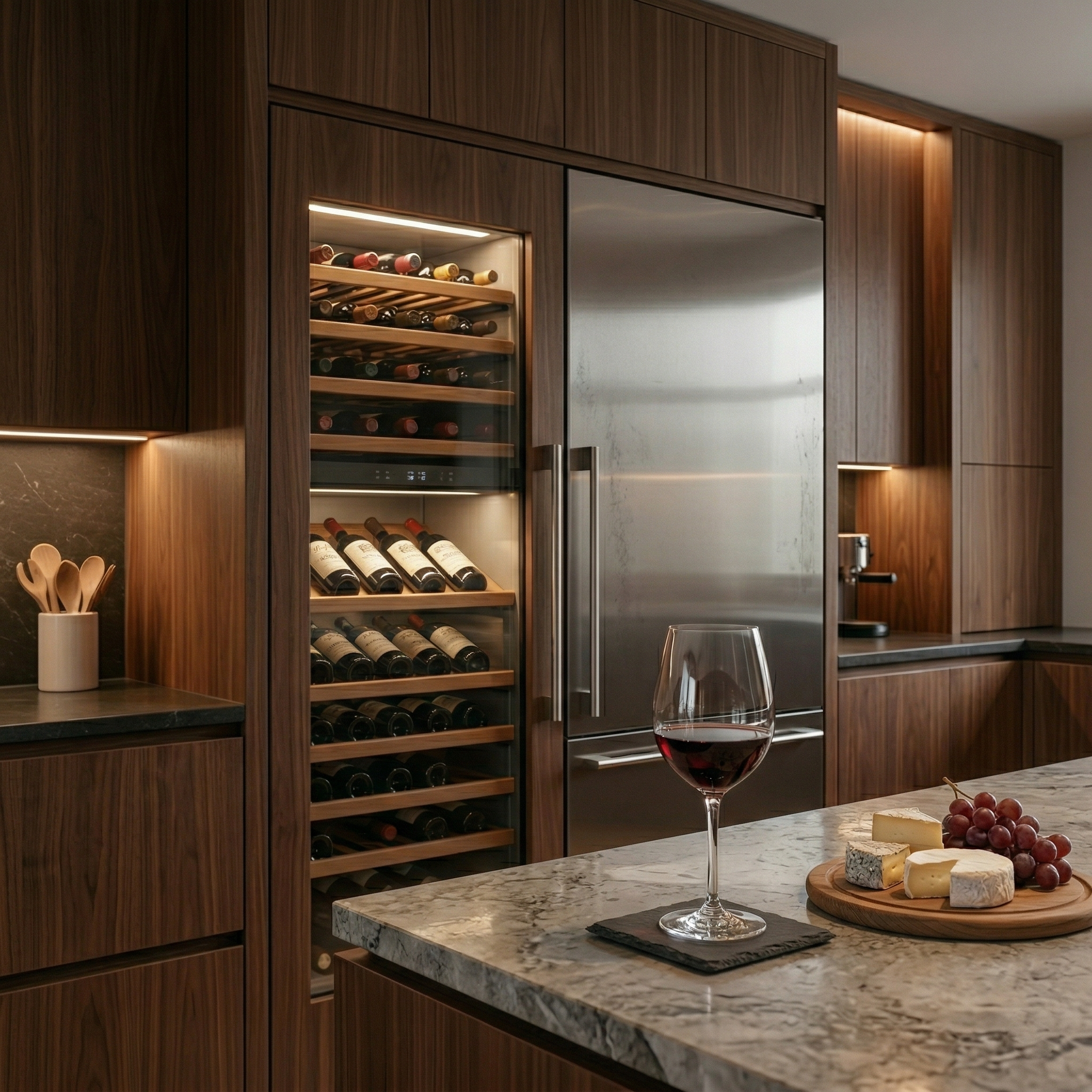Built-in wine fridge kitchen